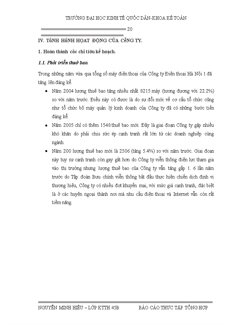 image for page Báo cáo thực tập tại Công ty điện thoại Hà Nội 1