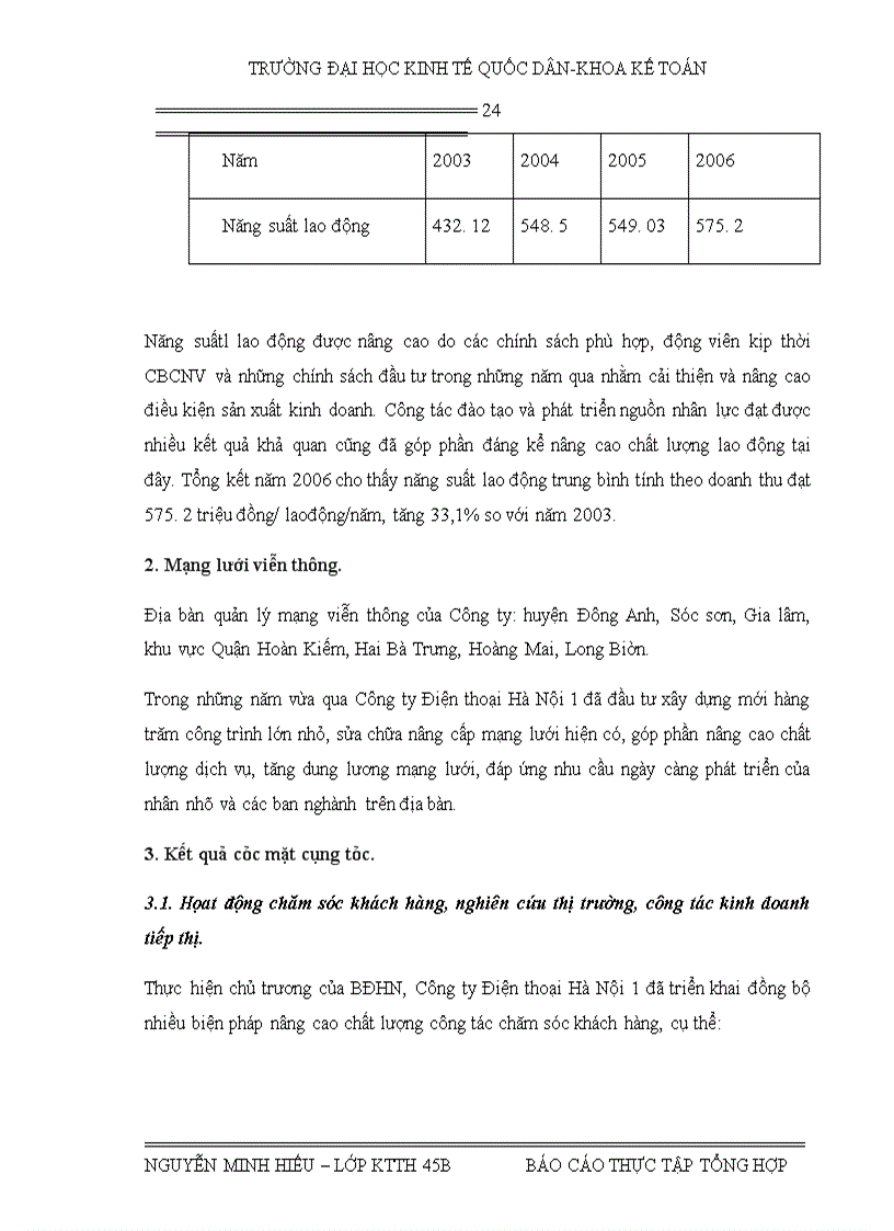 image for page Báo cáo thực tập tại Công ty điện thoại Hà Nội 1