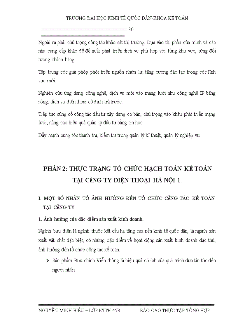 image for page Báo cáo thực tập tại Công ty điện thoại Hà Nội 1