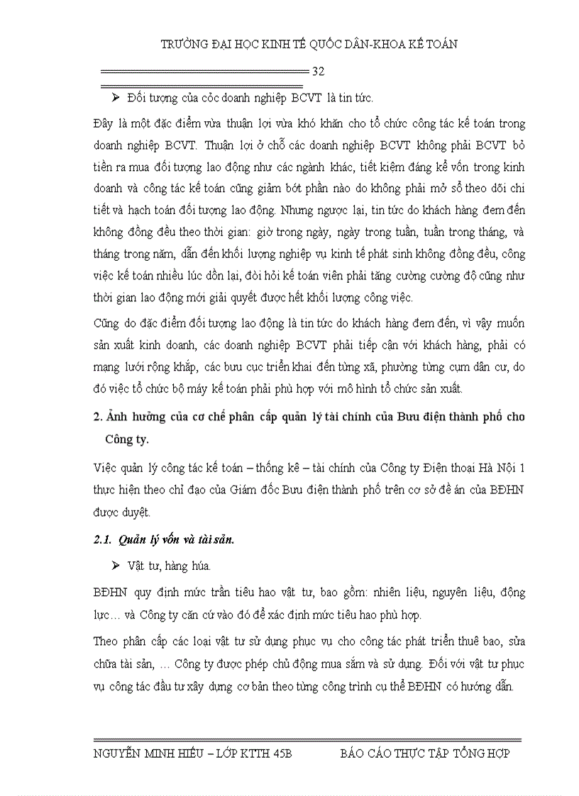 image for page Báo cáo thực tập tại Công ty điện thoại Hà Nội 1