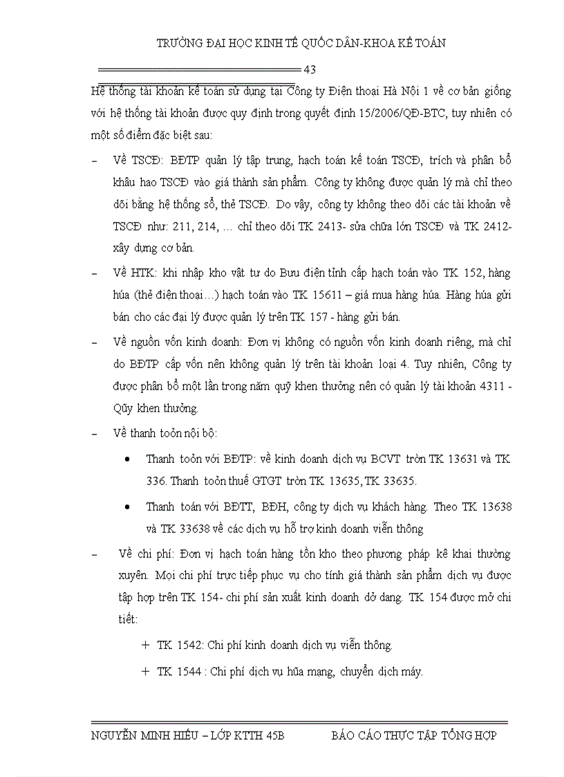 image for page Báo cáo thực tập tại Công ty điện thoại Hà Nội 1