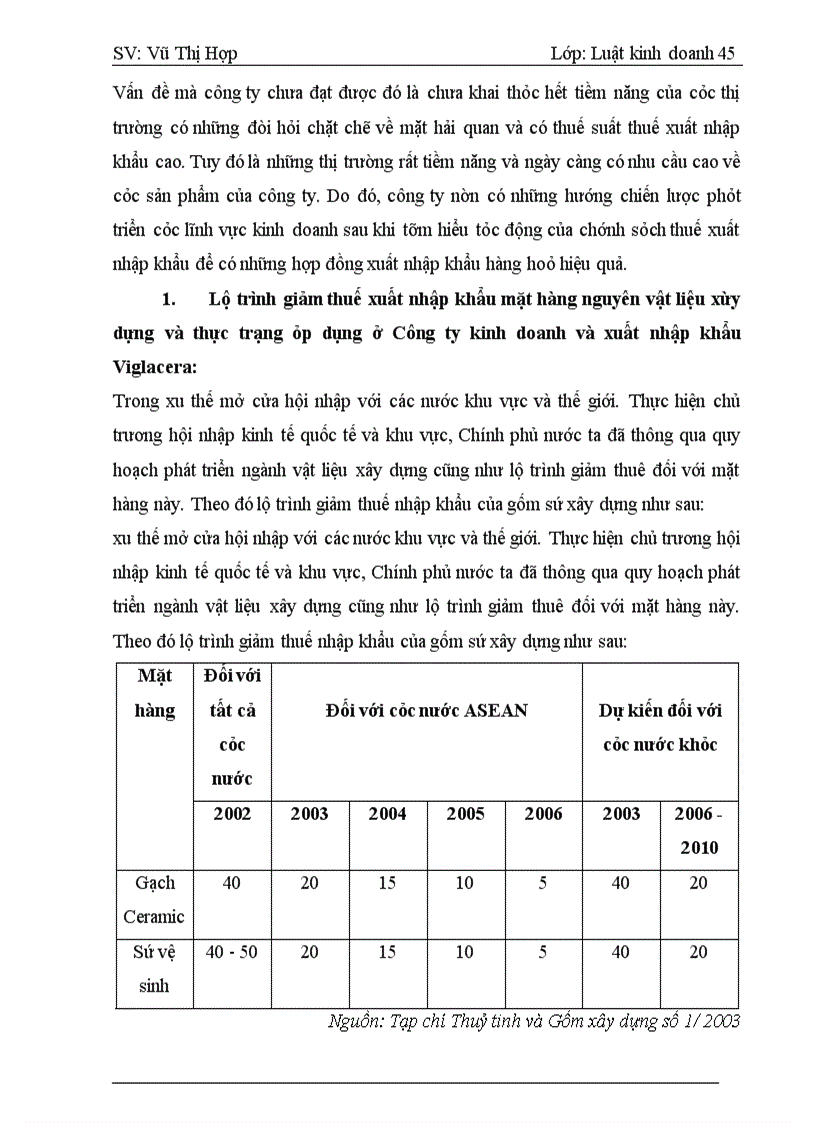 image for page Báo cáo thực tập tại Công ty kinh doanh và xuất nhập khẩu Viglacera