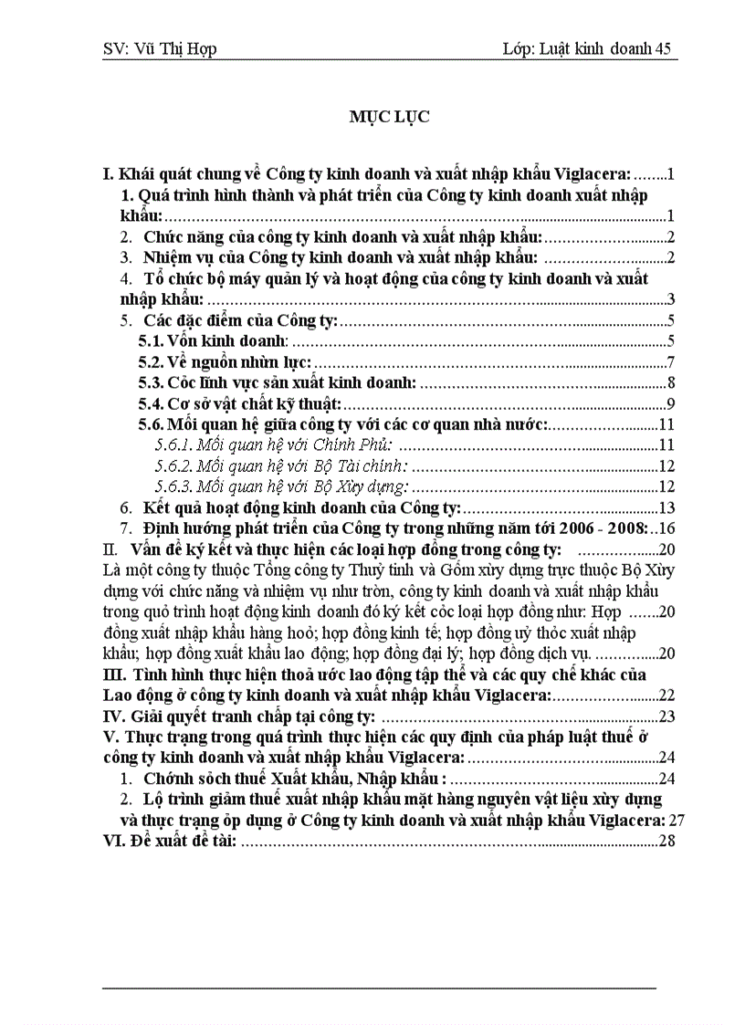 image for page Báo cáo thực tập tại Công ty kinh doanh và xuất nhập khẩu Viglacera