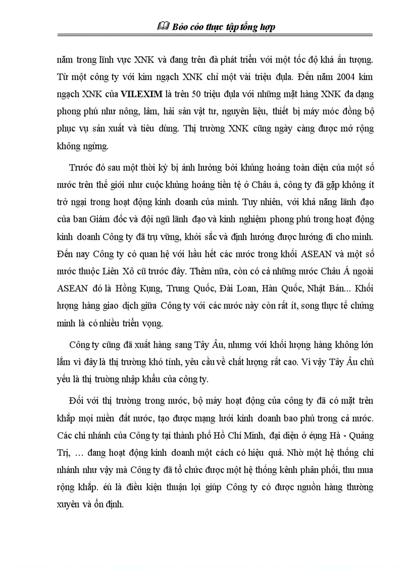 image for page Báo cáo thực tập tổng hợp Công ty cổ phần xuất nhập khẩu và hợp tác đầu tư Vilexim