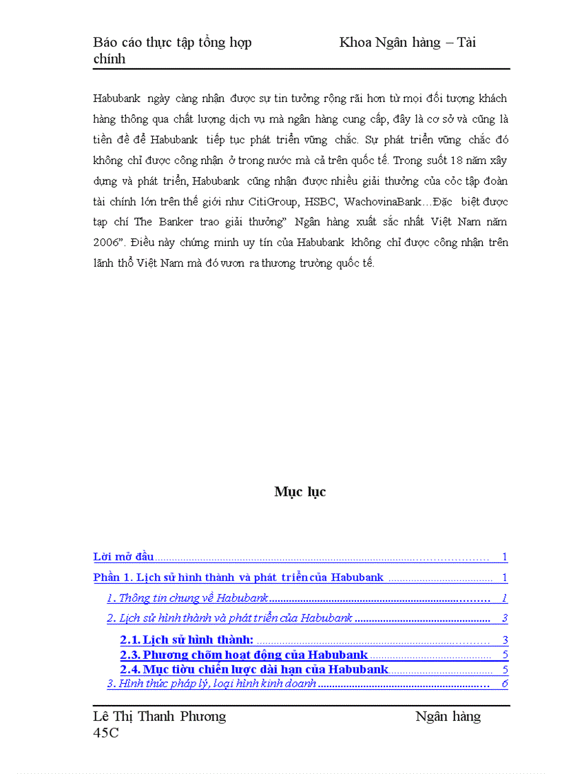 image for page Báo cáo thực tập tổng hợp tại Habubank