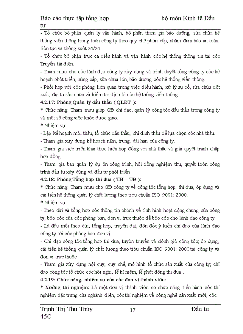 image for page Báo cáo tổng hợp tại Công ty Truyền tải điện I