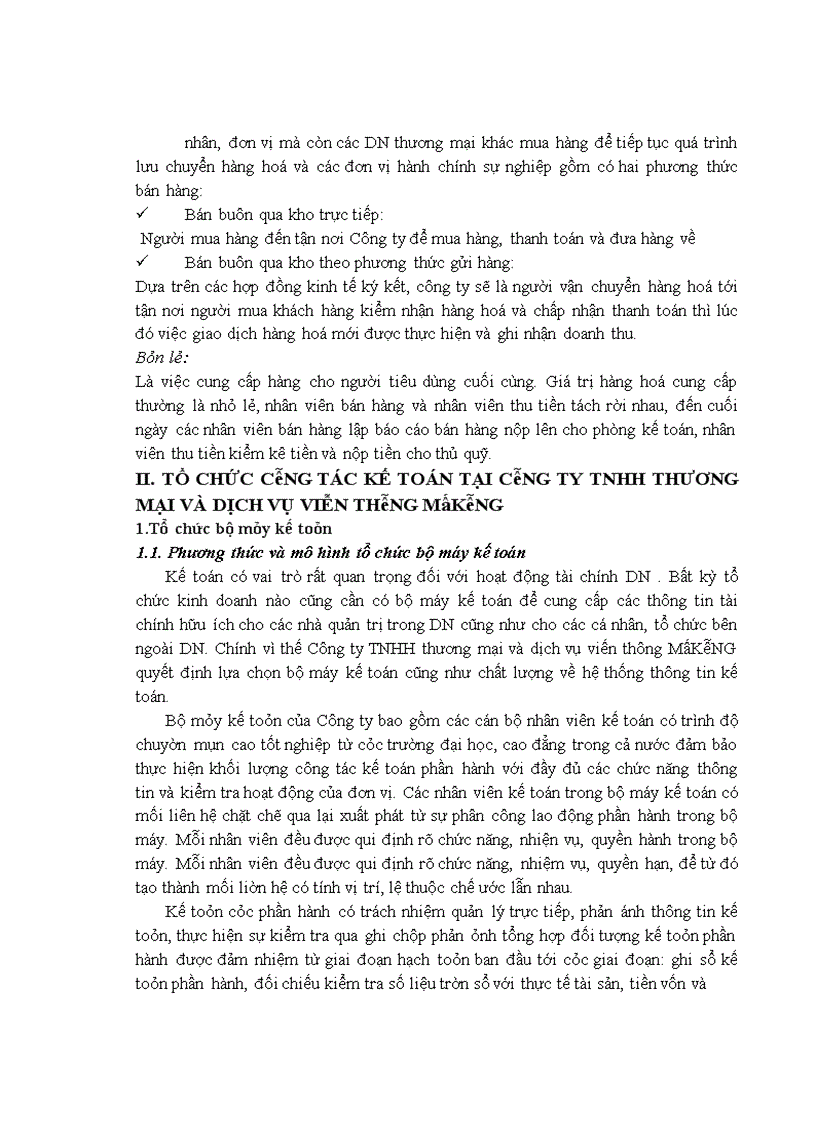 image for page Báo cáo thực tập tổng hợp Công ty TNHH thương mại, dịch vụ và viễn thông MÊKÔNG