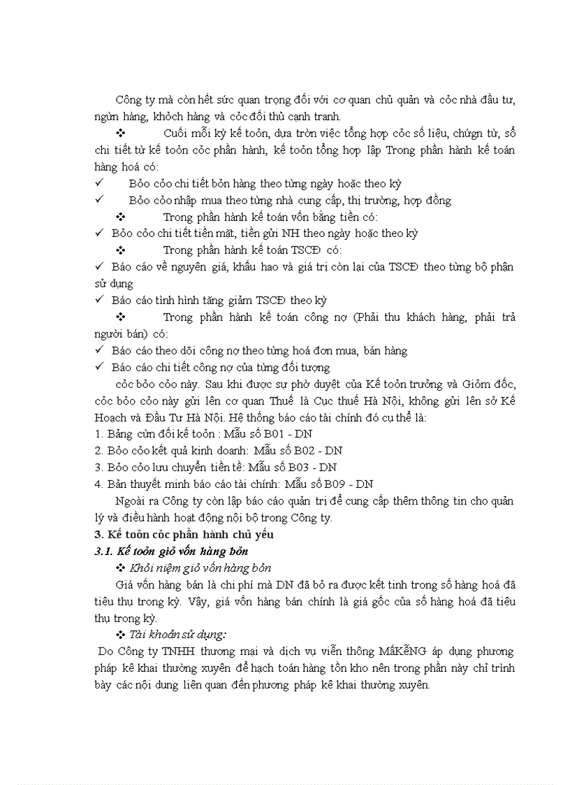 image for page Báo cáo thực tập tổng hợp Công ty TNHH thương mại, dịch vụ và viễn thông MÊKÔNG