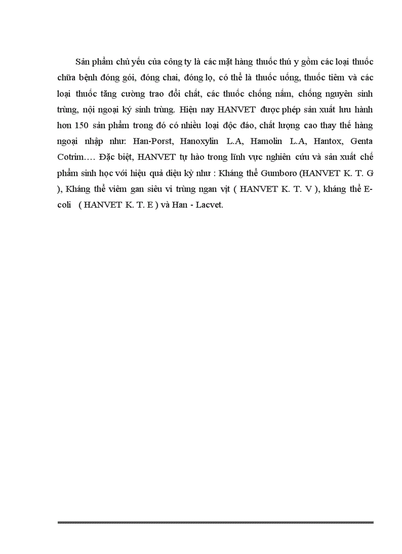 image for page Báo cáo thực tập tổng hợp tại công ty cổ phần Dược và vật tư thú y (HANVET)
