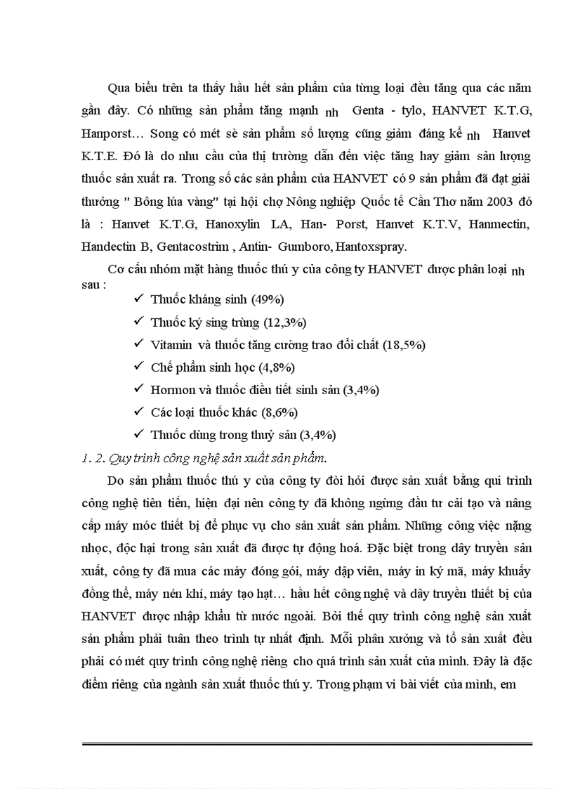 image for page Báo cáo thực tập tổng hợp tại công ty cổ phần Dược và vật tư thú y (HANVET)
