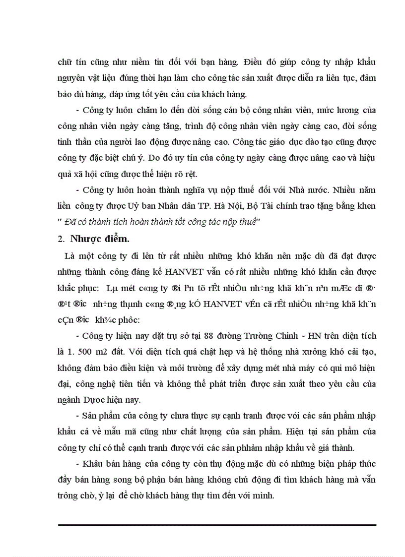 image for page Báo cáo thực tập tổng hợp tại công ty cổ phần Dược và vật tư thú y (HANVET)