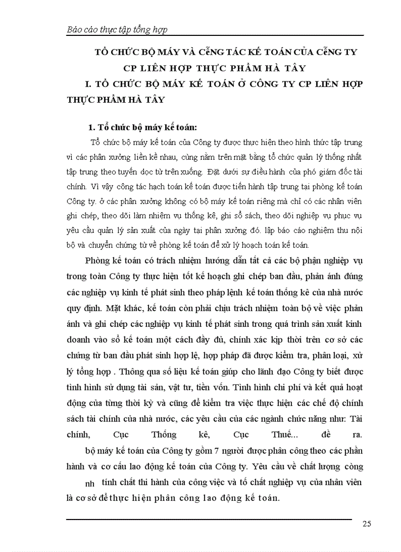 image for page Báo cáo thực tập tổng hợp Công ty cổ phần liên hợp thực phẩm Hà Tây