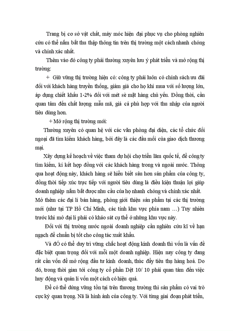 image for page Báo cáo thực tập tổng hợp tại công ty cổ phần Dệt 10/10