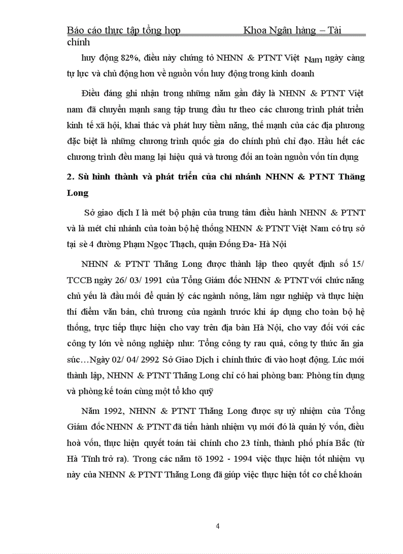 image for page Báo cáo thực tập tổng hợp tại chi nhánh Ngân hàng Nông nghiệp và phát triển nông thôn Thăng Long