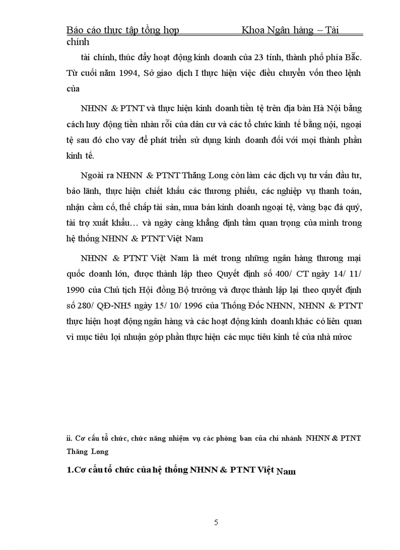 image for page Báo cáo thực tập tổng hợp tại chi nhánh Ngân hàng Nông nghiệp và phát triển nông thôn Thăng Long