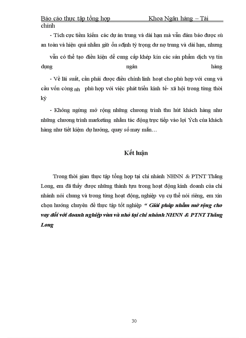 image for page Báo cáo thực tập tổng hợp tại chi nhánh Ngân hàng Nông nghiệp và phát triển nông thôn Thăng Long