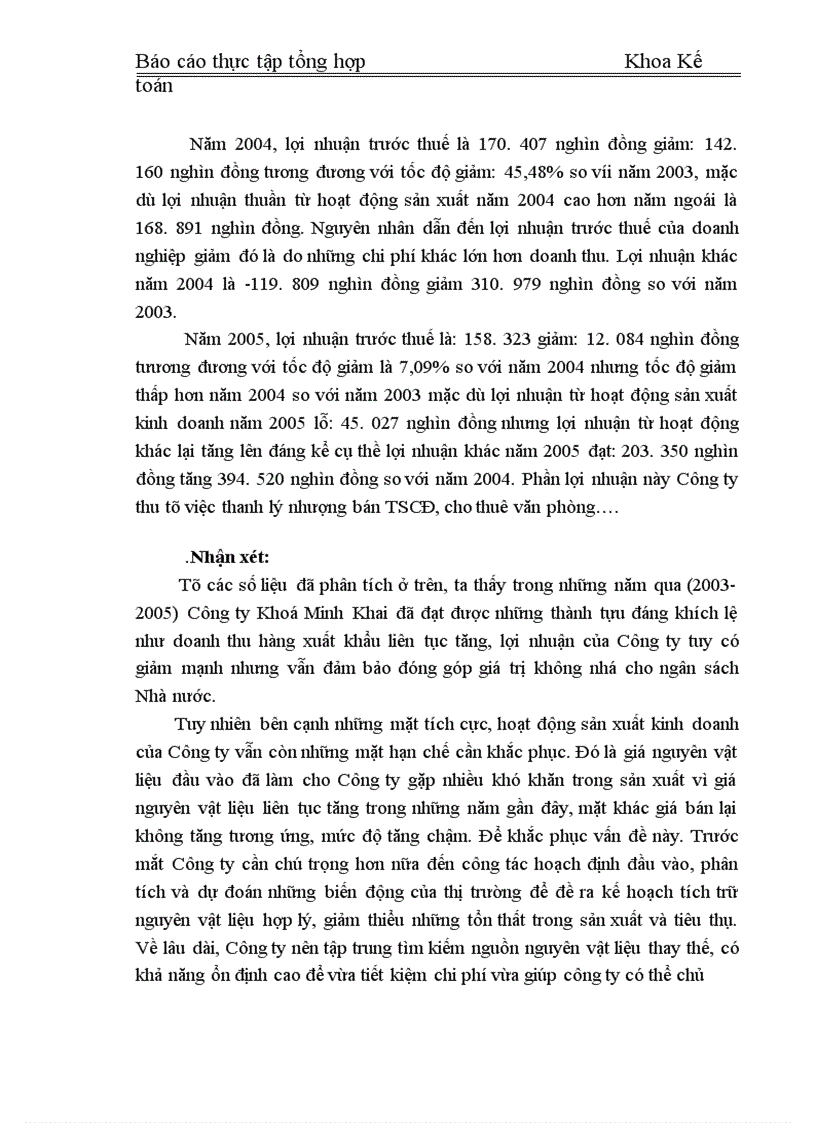 image for page Báo cáo thực tập tổng hợp tại Công ty khoá Minh Khai