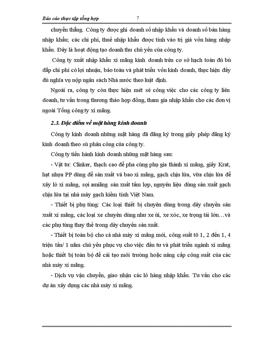 image for page Báo cáo thực tập tổng hợp tại Công ty xuất nhập khẩu xi măng