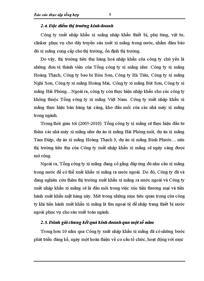 image for page Báo cáo thực tập tổng hợp tại Công ty xuất nhập khẩu xi măng