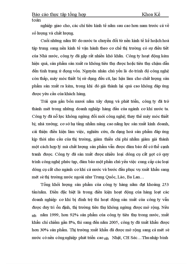 image for page Thực tập tổng hợp Khoa Kế toán về Công ty Cổ phần Dụng cụ số 1