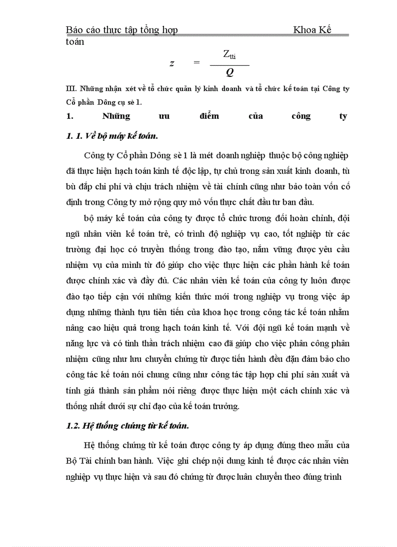 image for page Thực tập tổng hợp Khoa Kế toán về Công ty Cổ phần Dụng cụ số 1