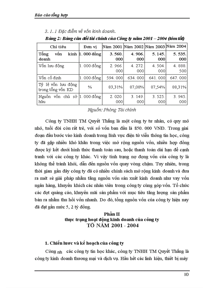 image for page Báo cáo thực tập Công ty TNHH TM Quyết Thắng