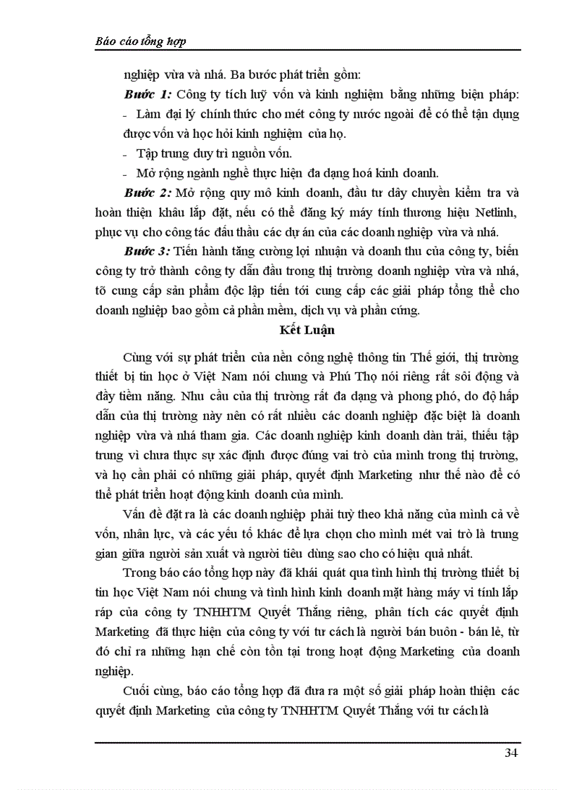 image for page Báo cáo thực tập Công ty TNHH TM Quyết Thắng