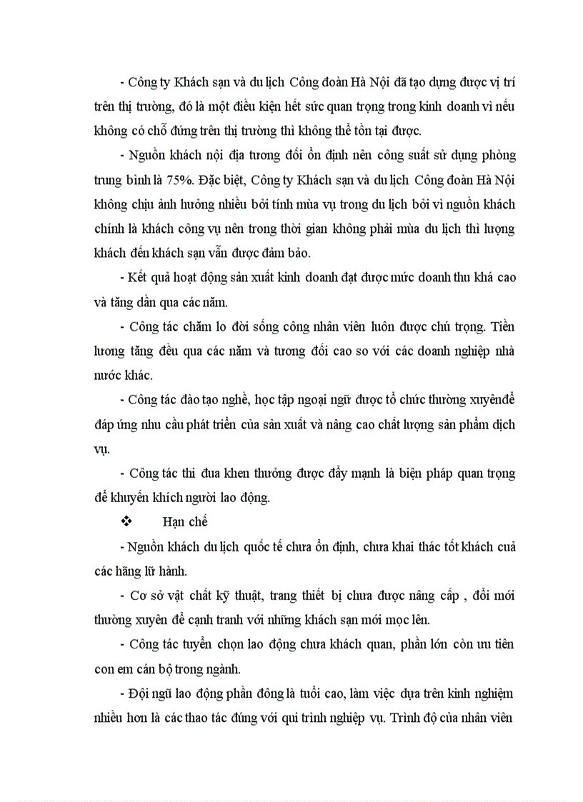 image for page Báo cáo thực tập tại Công ty khách sạn và du lịch Công đoàn Hà Nội