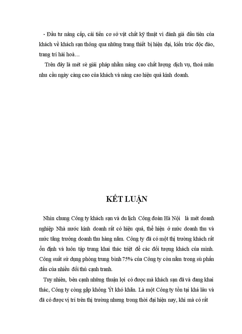 image for page Báo cáo thực tập tại Công ty khách sạn và du lịch Công đoàn Hà Nội