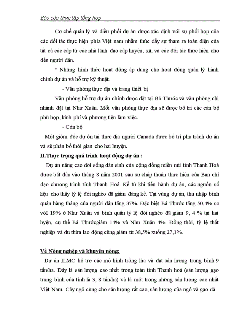 image for page Thực tập tổng hợp về tổ chức CECI và Dự án ILMC