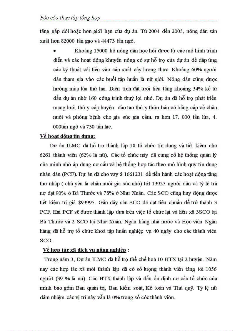 image for page Thực tập tổng hợp về tổ chức CECI và Dự án ILMC