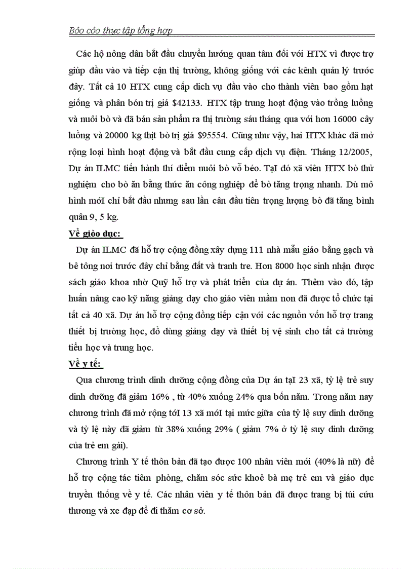 image for page Thực tập tổng hợp về tổ chức CECI và Dự án ILMC