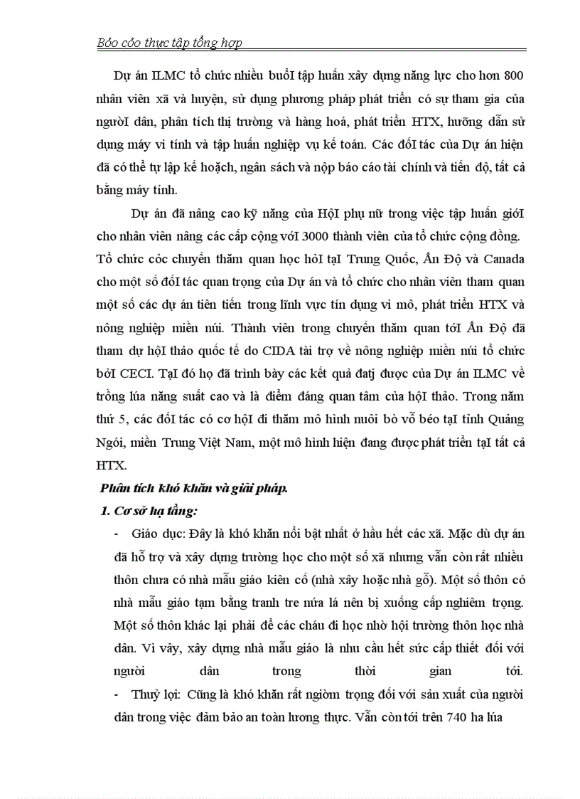 image for page Thực tập tổng hợp về tổ chức CECI và Dự án ILMC