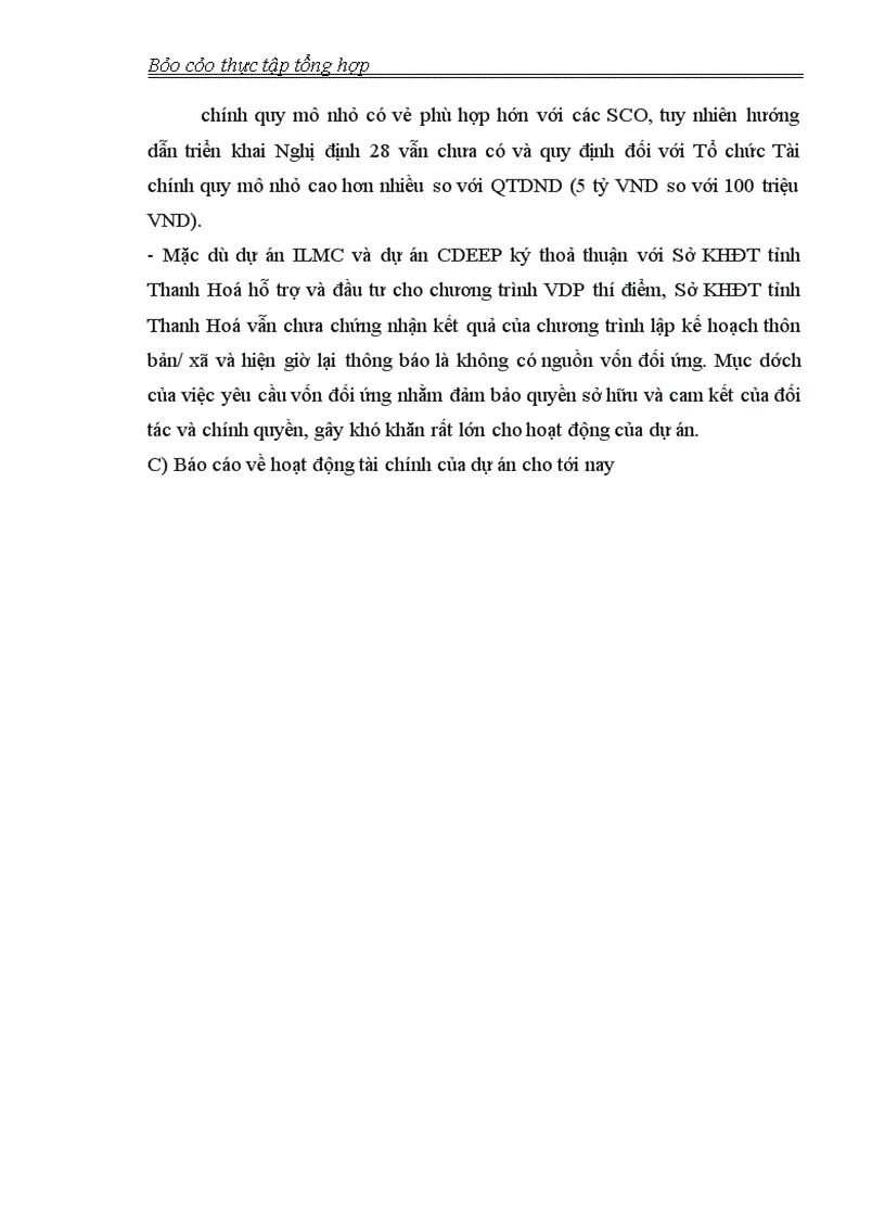 image for page Thực tập tổng hợp về tổ chức CECI và Dự án ILMC