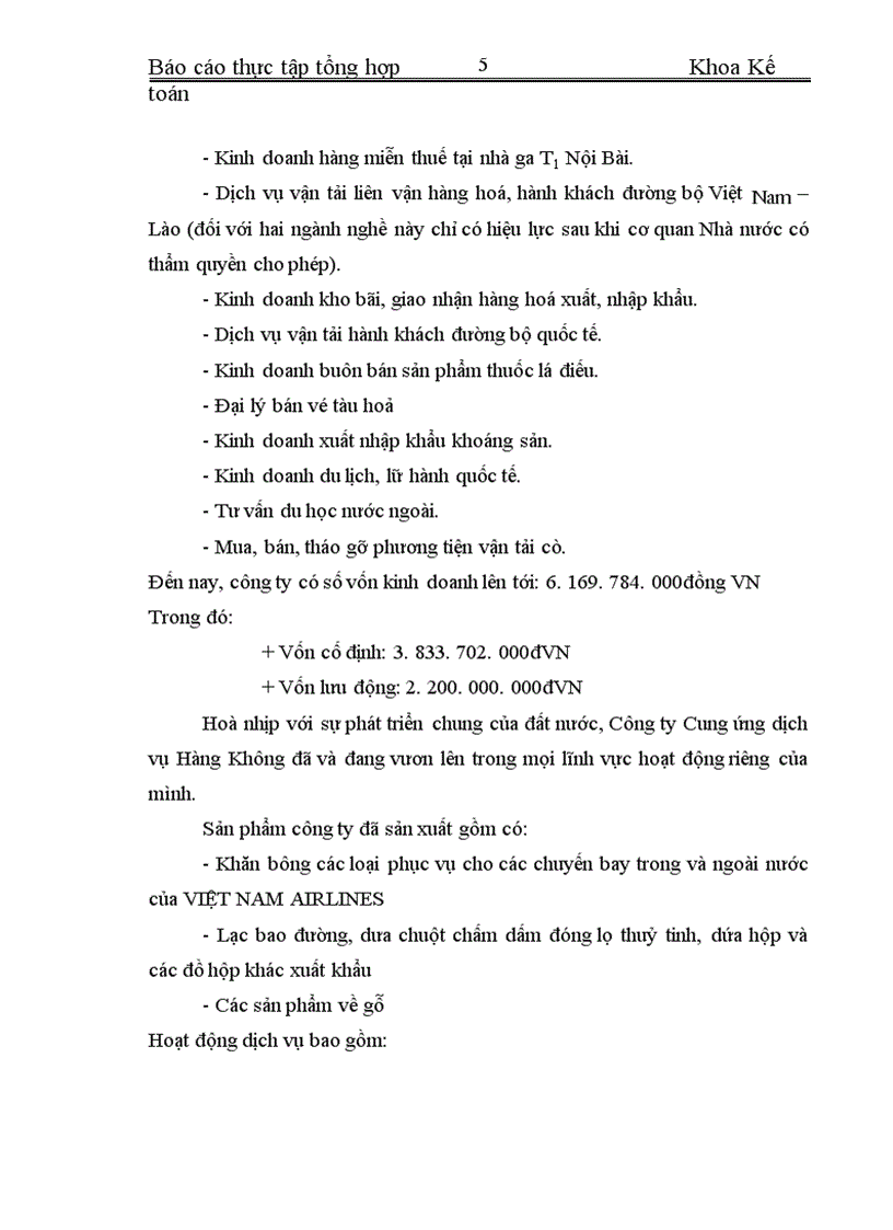 image for page Thực tập tổng hợp Khoa Kế toán về Công ty Cung ứng Dịch vụ Hàng không
