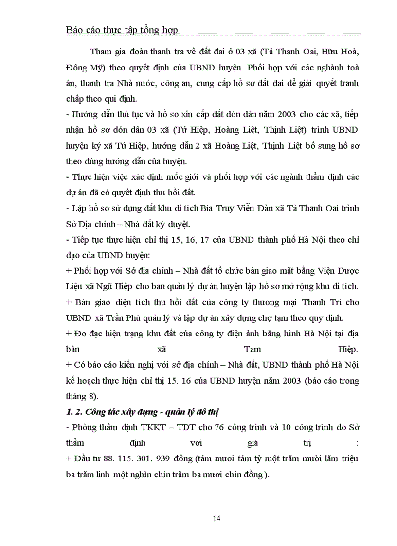 image for page Thực tập tổng hợp về Phòng Tài nguyên và môi trường huyện Thanh Trì.