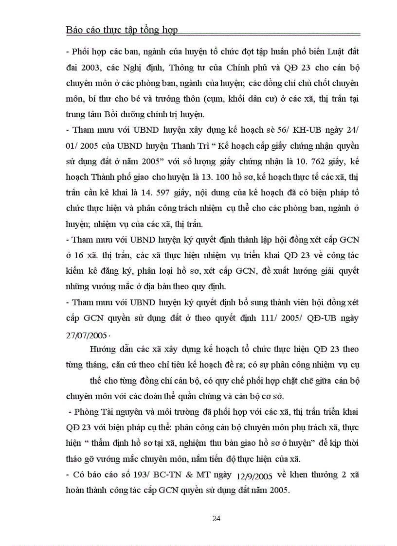 image for page Thực tập tổng hợp về Phòng Tài nguyên và môi trường huyện Thanh Trì.
