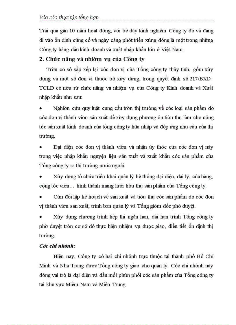 image for page Báo cáo về CÔNG TY KINH DOANH XUẤT NHẬP KHẨU - VIGLACERA