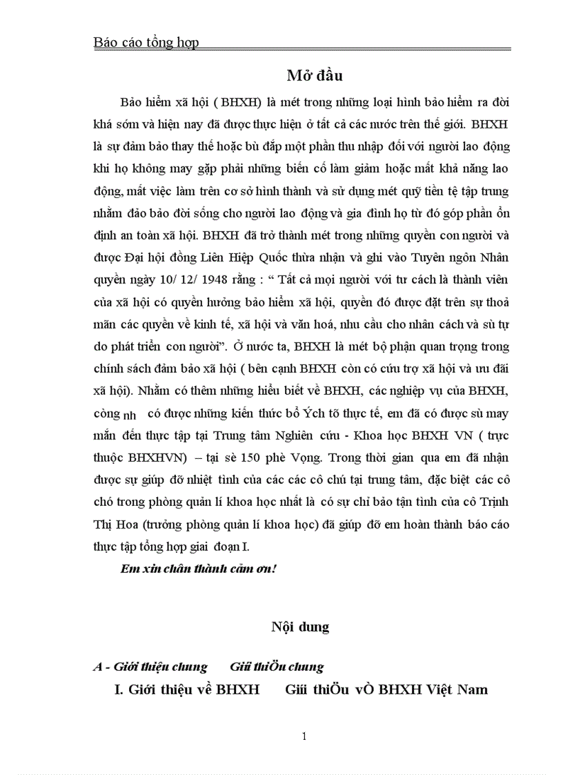 image for page Báo cáo thực tập tổng hợp về Trung tâm Nghiên cứu - Khoa học BHXH VN ( trực thuộc BHXHVN)