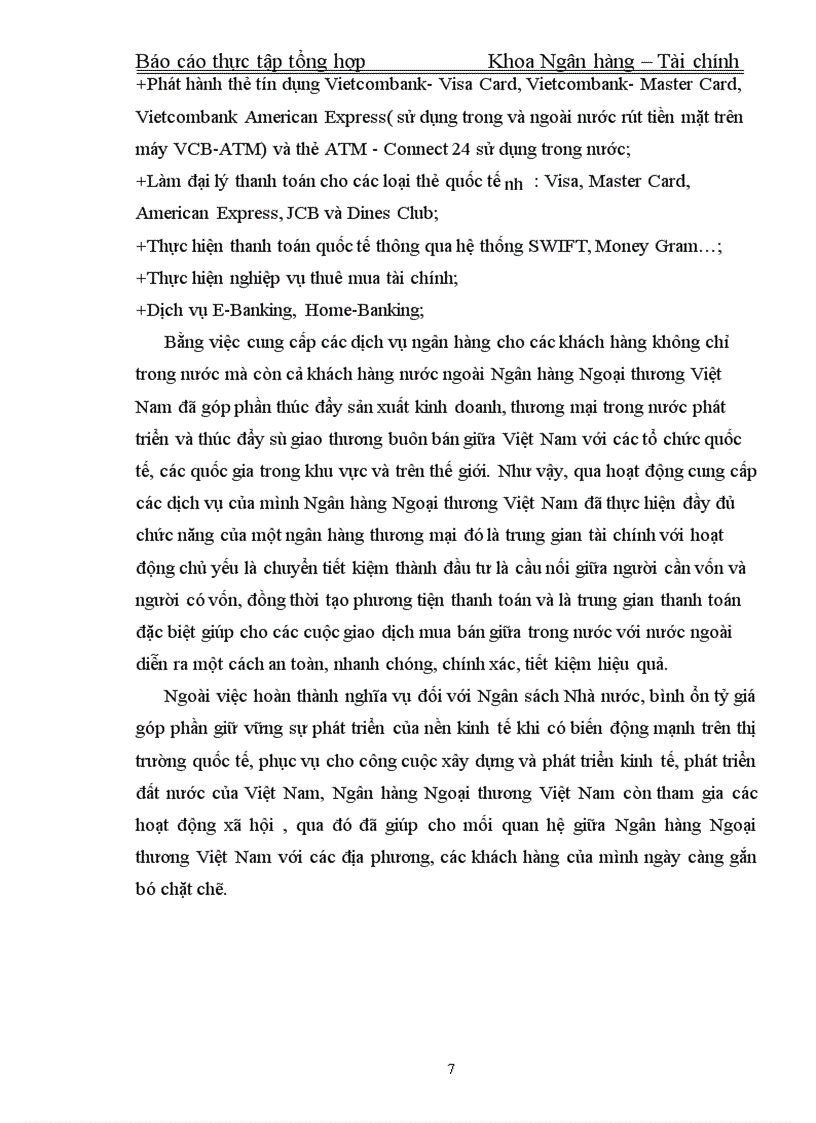 image for page Thực tập tổng hợp Khoa Ngân hàng – Tài chính về Ngân hàng Ngoại thương Việt Nam