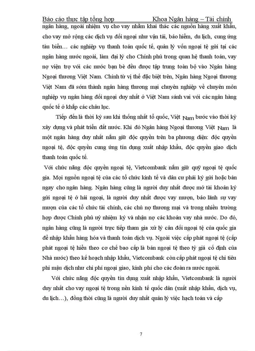 image for page Thực tập tổng hợp Khoa Ngân hàng – Tài chính về Ngân hàng Ngoại thương Việt Nam