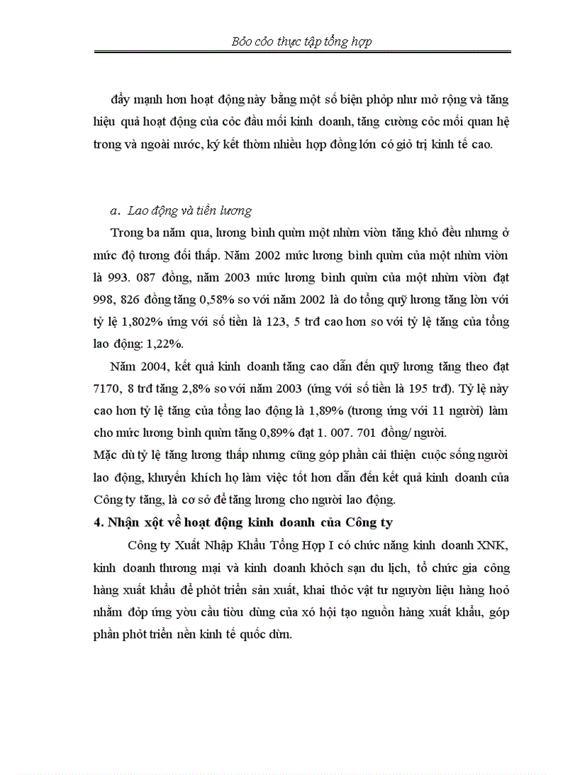 image for page Thực tập tổng hợp về CÔNG TY XUẤT NHẬP KHẨU TỔNG HỢP I