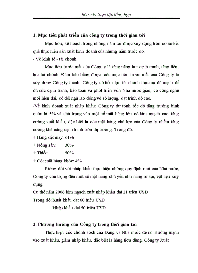 image for page Thực tập tổng hợp về CÔNG TY XUẤT NHẬP KHẨU TỔNG HỢP I