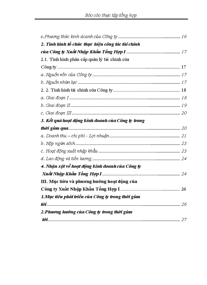 image for page Thực tập tổng hợp về CÔNG TY XUẤT NHẬP KHẨU TỔNG HỢP I