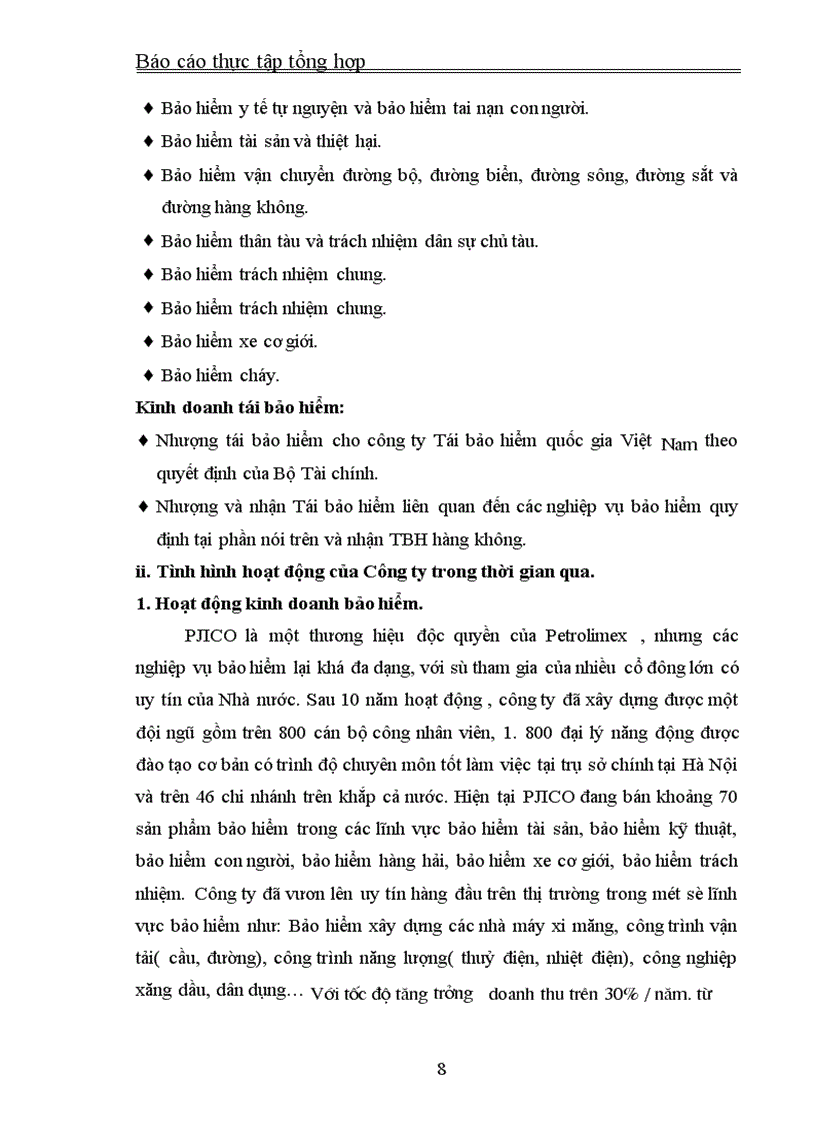 image for page Thực tập tổng hợp về công ty bảo hiểm petrolimex( pjico)
