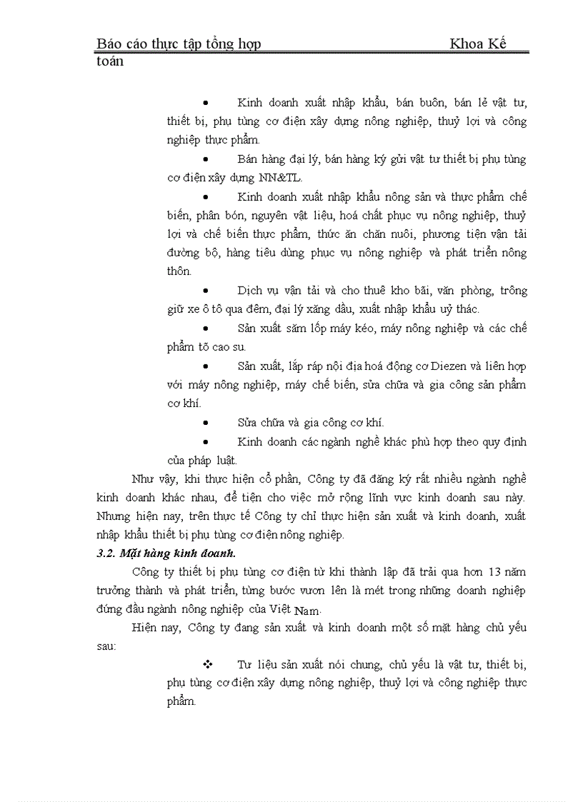 image for page Thực tập tổng hợp Khoa Kế toán về Công ty cổ phần thiết bị phụ tùng cơ điện