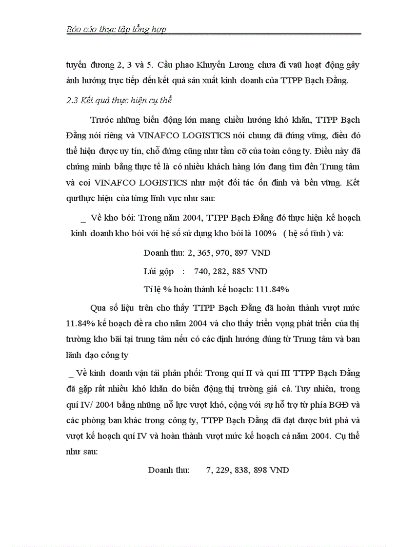 image for page Thực tập tổng hợp về Công ty TNHH tiếp vận VINAFCO VINAFCO LOGISTICS CO. LTD