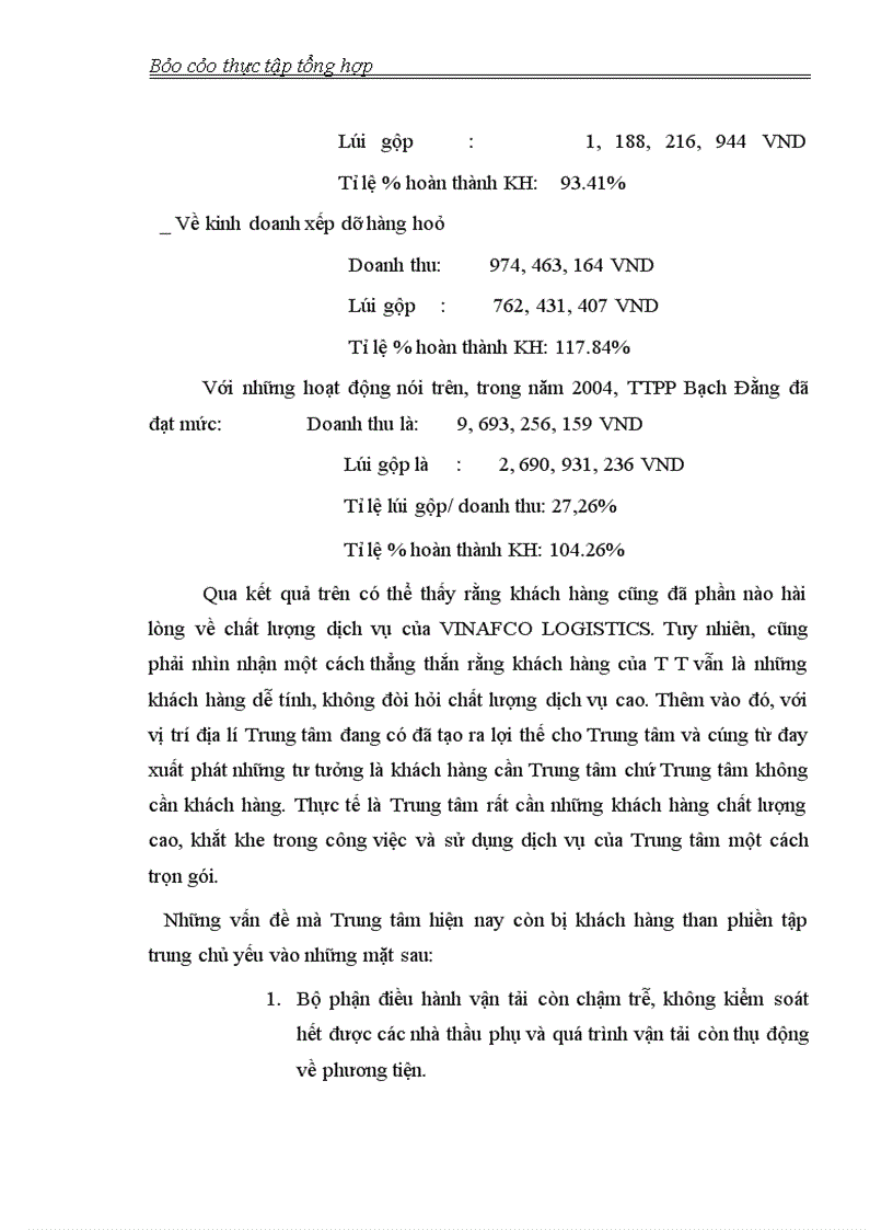 image for page Thực tập tổng hợp về Công ty TNHH tiếp vận VINAFCO VINAFCO LOGISTICS CO. LTD