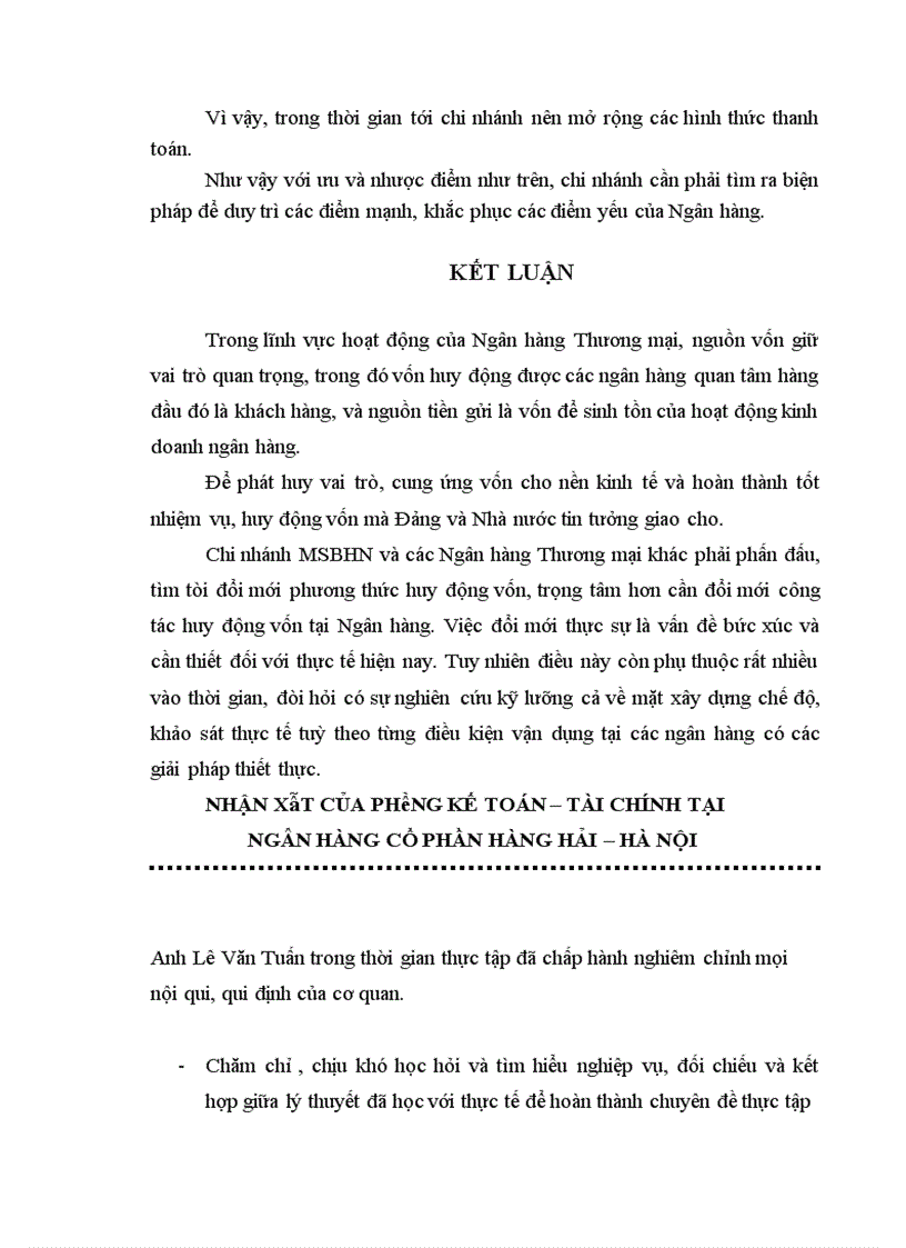 image for page Báo cáo thực tập về chi nhánh Ngân hàng thương mại cổ phần hàng hải Hà Nội.