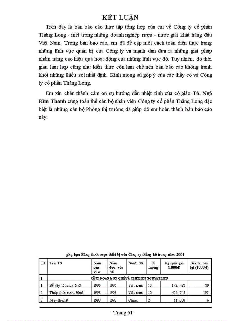 image for page Báo cáo về Công ty cổ phần Thăng Long